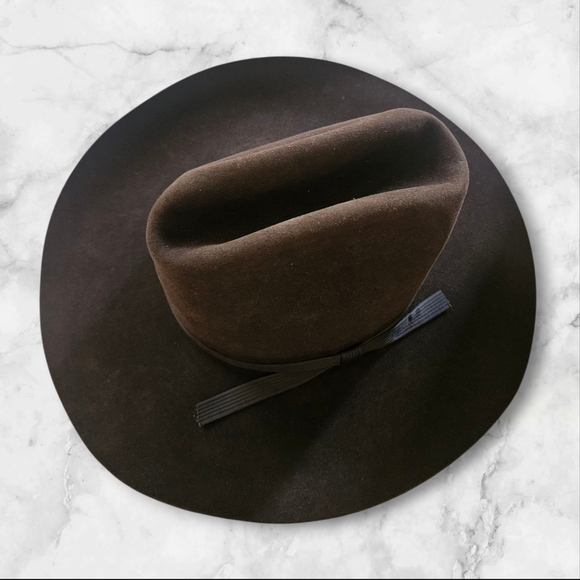 Stetson Stallion F0400 King Cowboy Hat 7-1/8 Chocolate 400 Brim Vintage USA - Picture 16 of 16